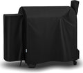 SunPatio Outdoor Waterproof Pellet Grill Cover Compatible with Traeger 34 Series Wood Pellet Grill and Smoker, Texas and More Full Length BBQ Barbecue Cover, All Weather Protection, Black