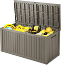 200 Gallon Deck Box, Resin Outdoor Indoor Waterproof Storage Box, Lockable Storage Box With Handle for Patio Furniture - Garden Tools - Swimming Pool Tools UV-Resistant, Grey