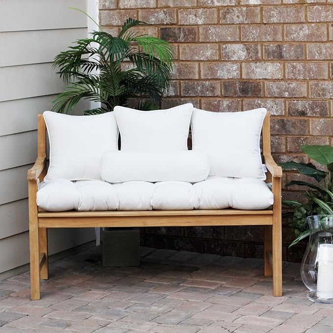RSH DECOR: 6-Pack Red White & Blue Pillow Set | All-Weather Spun Fabric | Water & Fade-Resistant | Outdoor Pillows Lumbar, Square, & Neck Roll | Red, White, Navy Blue