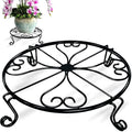 1 pack 10"-12" Metal Plant Stand Outdoor, for Flower Pot Heavy Duty Potted Holder Round Wrought Rustproof Iron Planter Stand, plant Stands Indoor Clearance and Outdoor patio - 10 Inches Black