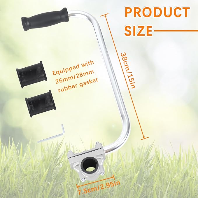 String Trimmers Handle, Ergonomic Trimmer Grip, Weedeater Handle with Bracket Clamp, for Lawn Care, Landscaping, Yard Trim