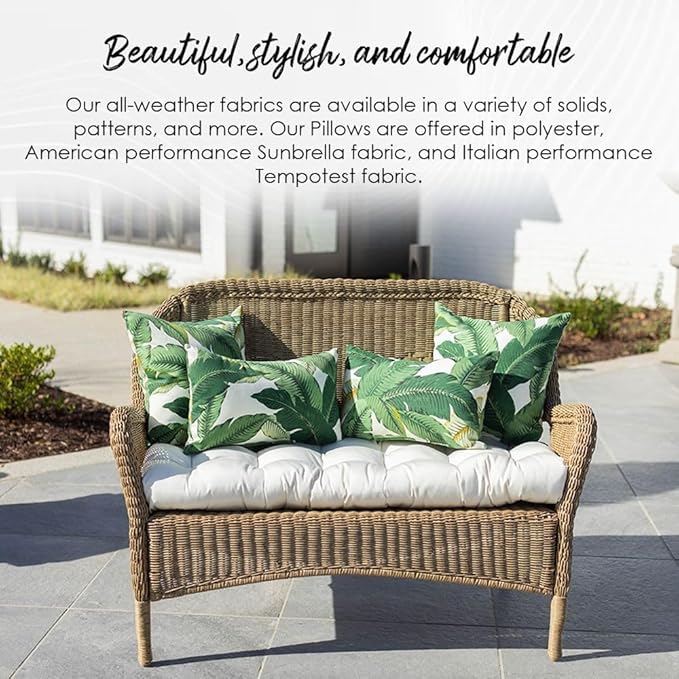 RSH DECOR: Lumbar Throw Pillows Set of 2 | 20” x 12" | All-Weather Spun Fabric | Water and Fade-Resistant | Outdoor Support Pillows for Patio Furniture | Vida Opal Pineapple