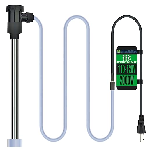 2000W Fully Submersible Water Heater for Bathtub & Swimming Pool – Portable Immersion Electric Heater with WiFi Timer & Temp Control for Above Ground Pool, Inflatable Pool and Hot Tub