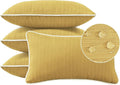 Decorative Outdoor Water Repellent Throw Pillows with Inserts, Set of 4, 20" x12" Pillows for Patio, Backyard, Bed, Couch, and Patio Furniture, Yellow Brown