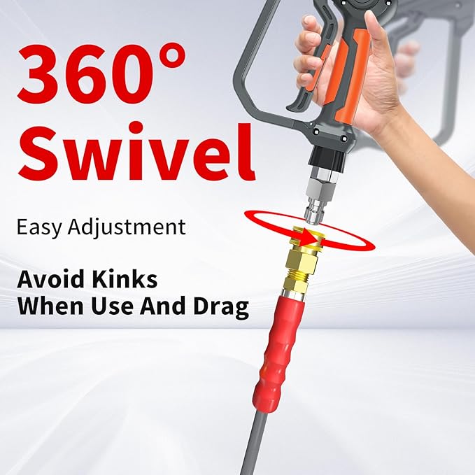 Pressure Washer Hose 150ft, 4200PSI 1/4 Inch Kink Resistant Power Washer Extension Hose, Flexible Heavy Duty Replacement Hose, Compatible with M22 14mm Fittings, High Tensile Wire Braid