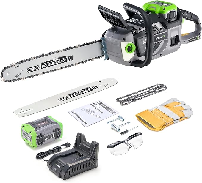 Electric Chainsaw Brushless 60v 18"&16" Cordless Chain Saw 5.0Ah Battery Powered For Tree Trimming Wood Cutting Handheld Chain Saws Automatic Oiler Tool Free