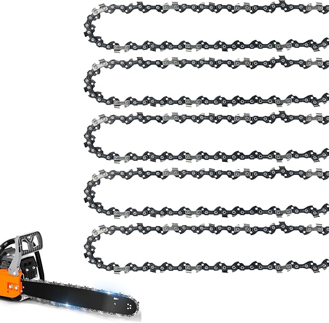 5 Pack 10 Inch Chainsaw Chain 3/8" LP Pitch .050" Gauge 40 Drive Links Replacement for Echo CS-271 CS280, Worx WG309, Sunjoe SWJ807E, Remington RM1035P, Craftsman S40