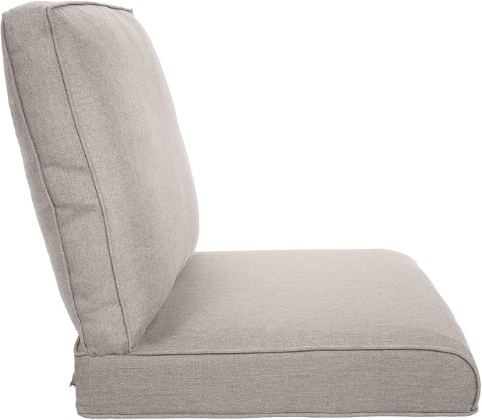 Pop 22x25/22x24 Outdoor Cushions for Patio 5 Piece Set - Set of 5 Water-Resistant Replacement Pillows for Rattan Dining Rocking Swivel Chairs Loveseat Couch Sectional Sofa - Beige/Classic