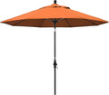 California Umbrella 9' Round Aluminum Pole Fiberglass Rib Market Umbrella, Crank Lift, Collar Tilt, Black Pole, Sunbrella Spectrum Mist