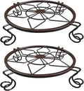 Flower Pot Stand Heavy Duty 2 Pack Planter Holder Indoor Outdoor Home & Garden Decor(Champagne)