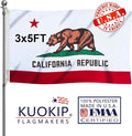 California Republic State Flag 3x5 FT Made in The USA-Heavy Duty Vibrant Colors Double Sided Cali CA Flag with 2 Brass Grommets for Home/Company/Indoor Outdoor Decoration