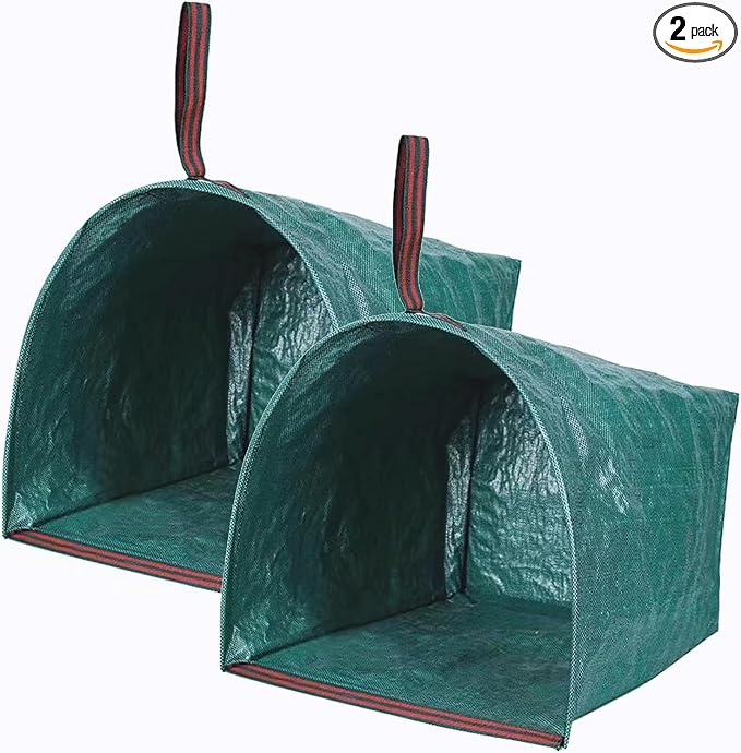 2-Pack Yard Waste Bags，Large Yard Dustpan-Type Garden Bag for Collecting Leaves，Reuseable Heavy Duty lawn and leaf bags，Garden Waste Container for Clean Up Outdoor Debris Leaves Grass Clippings