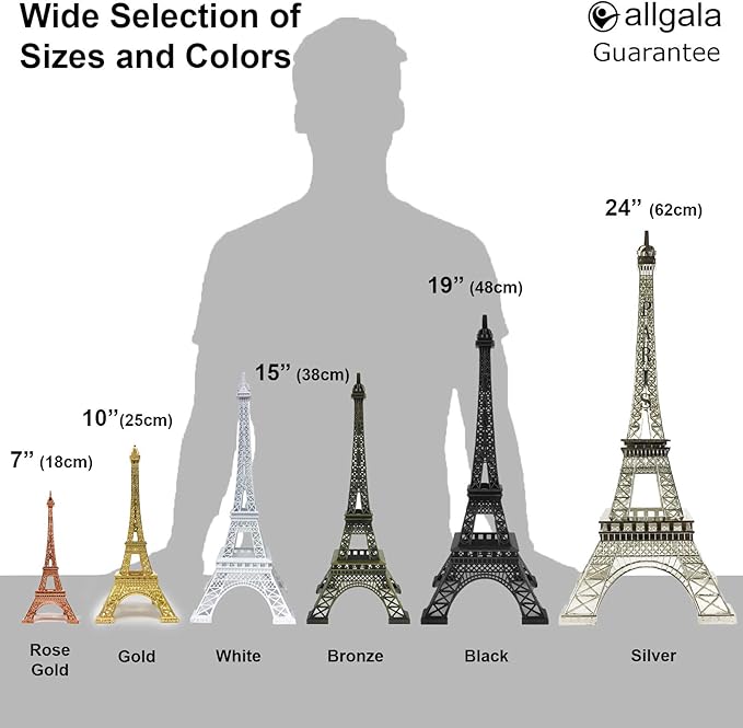 allgala 19 Inch 48CM Eiffel Tower Statue Decor Alloy Metal-Gold (EF19-86193)