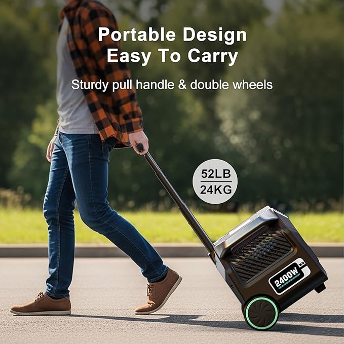 IEE 2400W/2048Wh Solar power station,P2400 Solar Generator(4800W Peak) With 500W Solar Panel,1800W Super Fast Charging,APP Control Emergency Power Station for Home, Camping, Power Outages