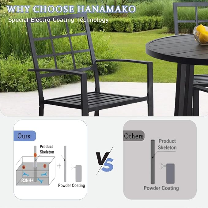 Outdoor Dining Chairs Set of 2, Aluminum Frame Stackable Patio Dining Chairs with Armrest, Wrought Iron Patio Bistro Chairs for Lawn, Backyard, Garden, Porch