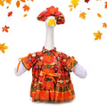 Fall Porch Goose Outfit Set for 23'' Plastic Statue Lawn Porch Goose Clothes with Thanksgiving Day Maple Leaf Skirt Hat Costume for Indoor Outdoor Patio Yard Lawn Art Decor