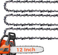 12 Inch Chainsaw Chain 3/8" LP Pitch .043" Gauge 45 Drive Links Fits Milwaukee M18 FUEL, Kobalt 1224, WG350/ 380, LCS1240 (3 Packs) (91YNP-6)