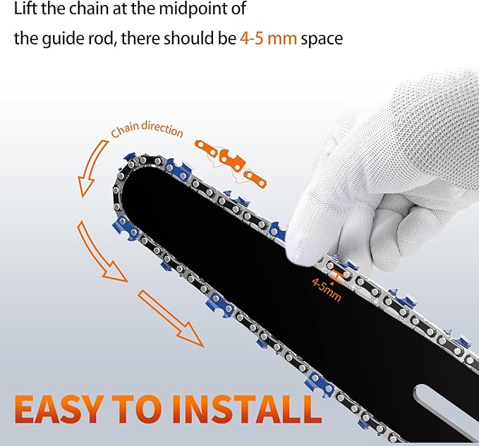 3Pcs 8 Inch Mini Chainsaw Chain, 1/4" LP Pitch .043" Gauge 48 Drive Links, Replacement Chains for Portable Mini Chainsaw, Guide Saw Chain for Chainsaws (8"-48DL-1/4"LP .043"-3pcs)