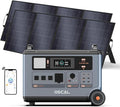 OSCAL PowerMax 6000 120V/240V Solar Generator with 2×400W Solar Panel, 6000W AC Outlets (7200W Peak) 3600Wh Power Station, 2200W AC Charging/2400W Solar Charging, Emergency for Home, Battery Backup