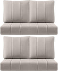 Luxury 24x24x6 Inch Kitty Outdoor Chair Cushions Set of 4 - Heavy Duty Water-Resistant Cushion for Patio Furniture Dining Gliding Rocking Chair Loveseat L-Shape Sofa - Beige