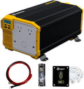 Krieger 4000W Modified Wave Inverter 12V DC to 120V AC Converter for RV, Truck, Off-Grid Solar Power Inverter 12V to 110V W/Built-in 5V/2.1A USB Port, AC Hardwire Port, Remote Cables Fuse Included