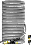 Pressure Washer Hose 200FT 3/8" for Cold and Hot Water 212°F, with Swivel Quick Connect, 4500PSI Kink Resistant Grade Steel Wire Braided, Power Washer Hose With 2pcs M22-14mm Adapter