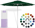 Midtown Umbrellas Push Pop Sunbrella Umbrella 10 Feet Large Outdoor Umbrella With Forrest Green Acrylic Fabric - Deck Patio Umbrella, Backyard Umbrella, Garden Umbrella & Pool Umbrella - Black Pole
