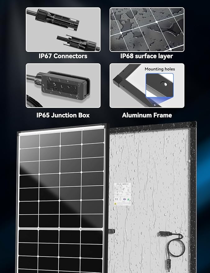 1100 Watt Solar Panel,25.4% High Efficiency Perovskite Solar Cells,10BB Hidden Busbar Technology,12v/24v Solar Panels for Off-Grid Systems, RV, Boat, Cabin, Backup Power