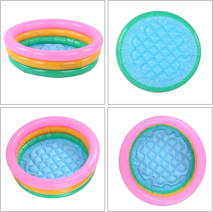 Children Swimming Pool, Round Shape Bright Color Baby Basin Pool, Inflatable Swimming Pool for Indoor (S)