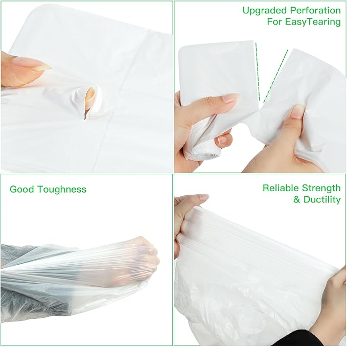 Medium Trash Bags 8-Gallon Compostable-Garbage-Bag - 100 Counts Clear White Tall Kitchen Unscented Biodegradable Thick Strong Compactor Waste Basket Liners for Bathroom Restroom Inwaysin