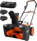 MAXLANDER Snow Blower Cordless, 40V 20-Inch Brushless Cordless Snow Thrower with Dual LED Lights, 180° Rotating Chute, Electric Snow Blower Battery Powered (2 x 4.0Ah Batteries and Charger Included)