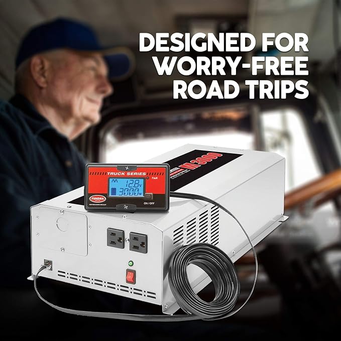 Tundra Inverter,120VAC,12VDC,3000W,2 Outlets, Silver