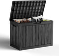 45 GallonOutdoor Storage Box,Resin Deck Boxes Waterproof, IndoorOutdoor Bin for Package Delivery, Patio Cushions, Gardening Tools, Lockable, UV Resistant