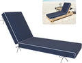 Chaise Lounge Cushions Outdoor Furniture 72 x 21 Inch Olefin Patio Lounge Chair Cushions 4'' Thick Waterproof Outdoor Chaise Cushion Weather Resistant Pool Lounger Cushion (Navy)