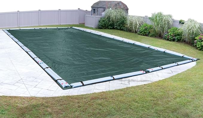 Robelle 20 x 45 ft Commercial Teal Winter Pool Cover for Inground Pools, 5 ft Overlap (25 x 50 ft Cover Size), Solid 12 x 12 Scrim, 3.7 oz/yd2, 18-Year Warranty, Style: 392045RA