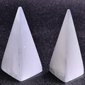 JIC Gem 2pcs Selenite Pyramid 4" Crystal Point White Reiki Healing Crystal Stone for Energy Cleansing and Protection