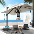 HOTIME10x10ft Patio Umbrella Cantilever Umbrella Double Top - Upgrade and Intensify - 360 Rotation and 5 Angles Adjustment - Aluminum Offset Pool Umbrella Outdoor Umbrellas for Patio Garden Deck Pool