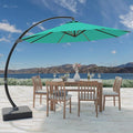 Outdoor Patio Umbrella with Sand Bag Included, 11 FT Deluxe Curvy Cantilever Umbrella Offset Hanging Umbrella with 360° Rotation for Market, Pool, Garden, Backyard, Deck