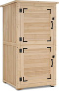 MCombo 30" Deep Wood Sheds & Outdoor Storage, Outside Garden Tool Cabinet Shed with Removable Shelf, Outdoor Storage Cabinet Shed Waterproof for Patio 0786 (Natural)