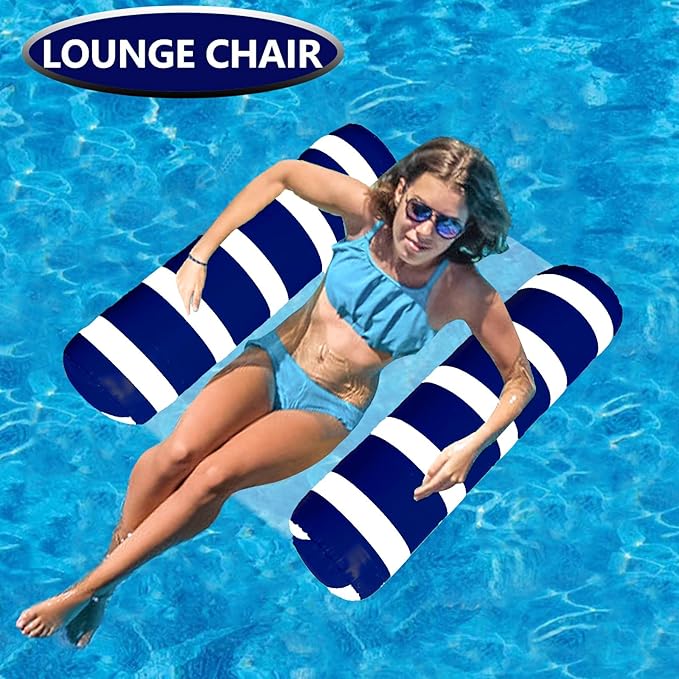 Inflatable Pool Floats Adult Size Water Hammock,Floats for Swimming Pool,4-in-1 Multi-Purpose Pool Floating Toys,Pool Rafts Lounge Chairs Floaties,for Adults Vacation Fun and Rest