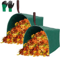 2 Pack 40 Gallon Dustpan Type Lawn Bags Reusable Collapsible Heavy Duty Leaf Bags Yard Waste bags Collecting Leaves Lawn Grass Branches