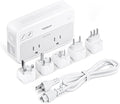 TESSAN 220V to 110V Voltage Converter, Universal Travel Power Adapter Combo with International Plug (Type C/G/D/I/L), 2AC 4 USB Ports(1 USBC)，230W Max Step Down Transformer for US to Europe