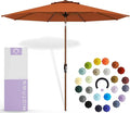 Midtown Umbrellas Wooden 2-8 Feet Outdoor Patio Umbrella, Terylast Dark Orange Fabric, Aluminum Frame For Backyard Umbrella, Deck Umbrella, Garden Umbrella & Pool Umbrella - Wooden Pole