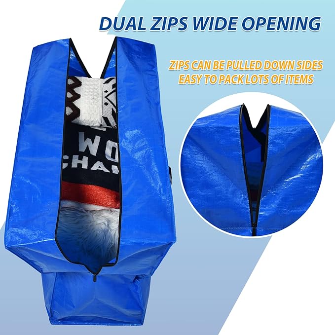Extra Large Storage Bags, 7.5 Ft Christmas Tree Storage Bag, XXL Large Moving Bags Heavy Duty, Storage Totes Moving Boxes Supplies for College, Foldable Duffle Bag for Travel, 50x23x15inch - 1PACK