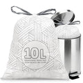OKKEAI 3 Gallon Drawstring Trash Bags, White Small Bathroom Garbage Bags – 90 Count Tear-Free, Heavy Duty Printed Liners, Leak-Proof White Trash Bag for Kitchen, Office, Multipurpose Use