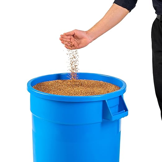 PRO&Family 20 Gallon Trash Can with Lid Round Ingredient Storage Containers Recycling Bin Kitchen Garbage Can Office Garbage Can Trash Barrel Plastic Barrel Yard Waste Bin Outdoor Trashcan (4, Blue)