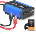 Ampeak 2000W Inverter with Anti-Spark Waterproof Cable Power Converter Conversion Efficiency 89.37% 12V to 110V 3AC Outlets Dual 5V/3.1A USB Ports Modified Sine DC to AC Inverter for Vehicles