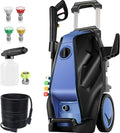 5000PSI 4.0GPM Heavy Duty Power Cleaner with 33 FT Extension Hose, 4 Quick Connect Nozzles and Foam Cannon for Cars/Fences/Driveways/Patios/Home Cleaning, Blue