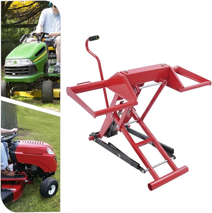 Hydraulic Cylinder Lift Jack for Zero Turn Radius Riding Lawn Mower Maintenance and Repair, Lawn Mower Lift, 350lb Lifting Capacity with Locking Bar for Added Safety