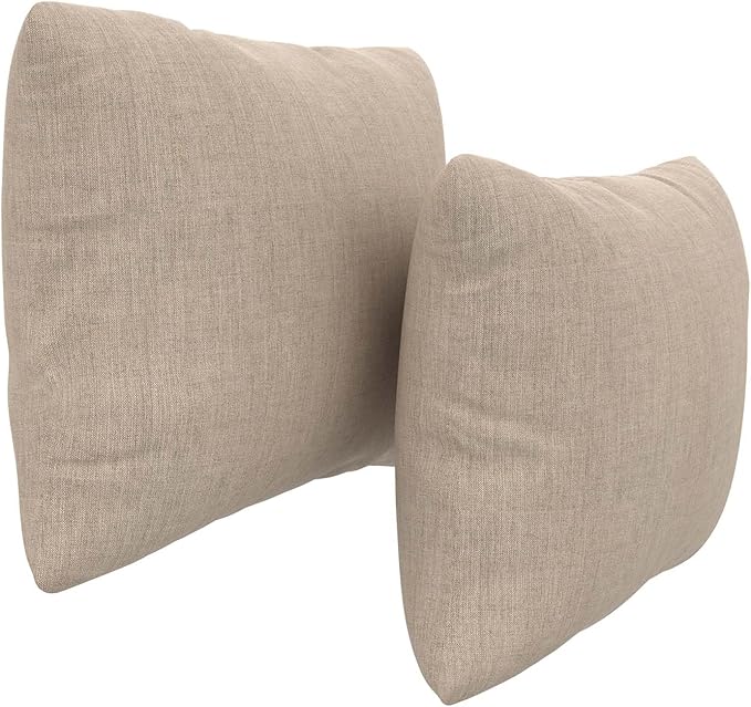 Covers & All Sunbrellla Outdoor Pillows for Patio Furniture, UV Fade Resistant & Waterproof Outdoor Sunbrella Lumbar Pillows, Set of 2 Inserts & Covers for Patios, Decks and Porches (Cast Ash)